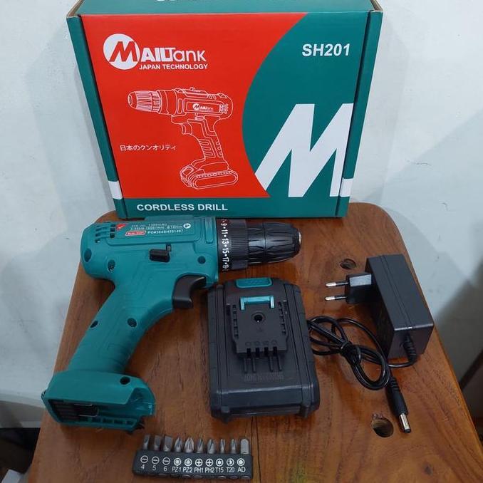 DAMELOPO MAILTANK SH 201 Mesin Bor Baterai 21V - Bor Cordless Drill 1 BATERAI