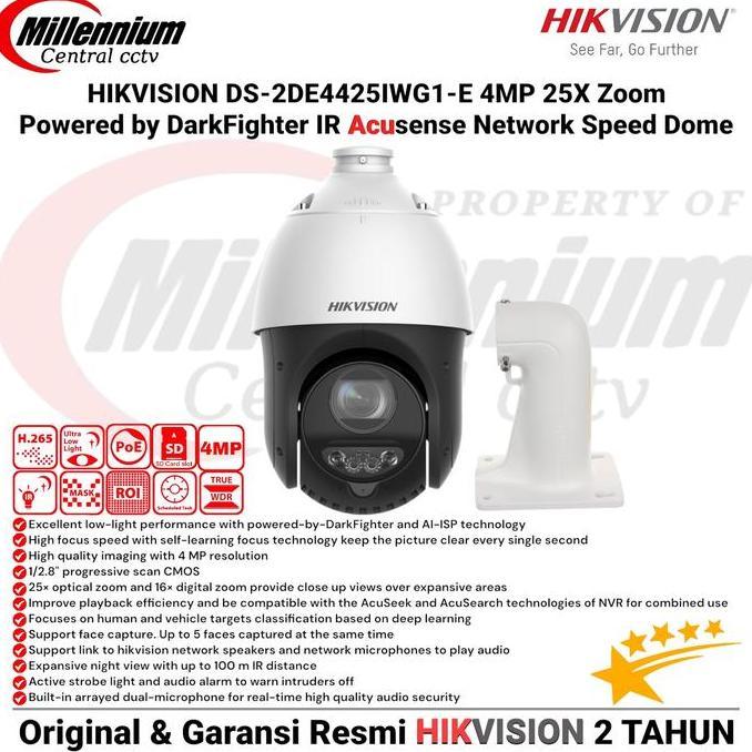 Cctv- Ptz Hikvision Ds-2De4425Iwg1-E 4Mp Ip Camera Cctv Outdoor 25X Zoom