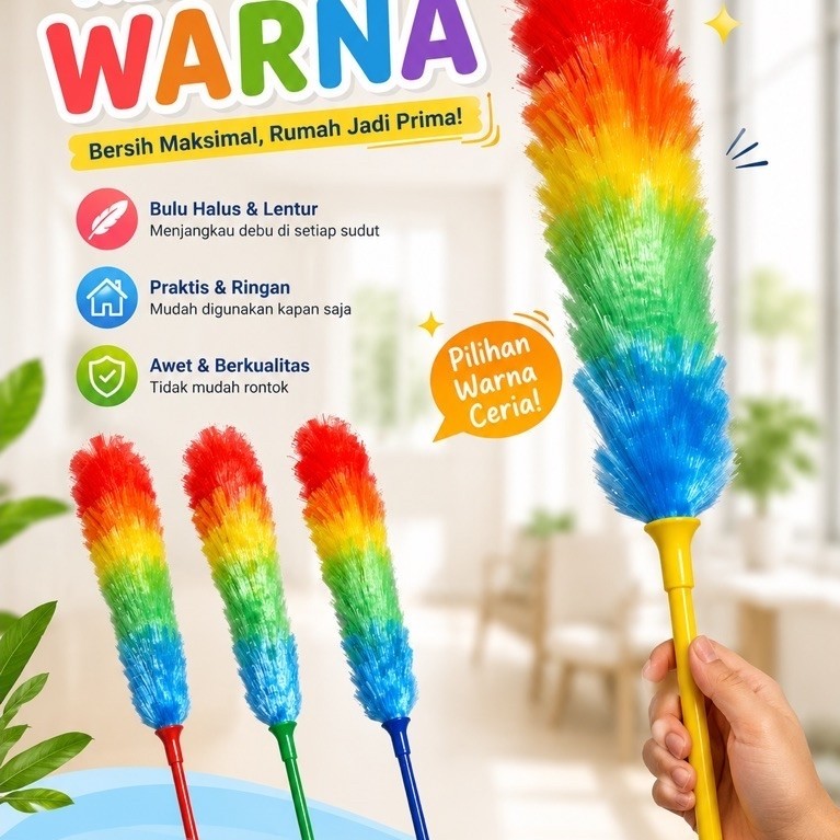 Kemoceng pelangi/kemoceng bulu plastik