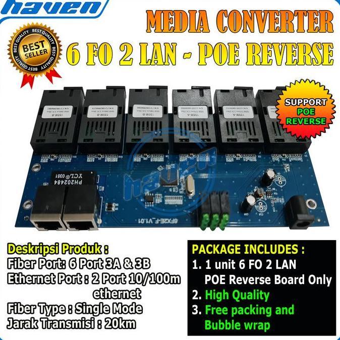 Cont- Media Converter 6 Port Fo Port Lan Poe 10/100 Converter 6 Fo Lan