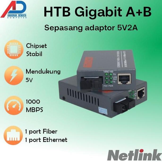 CONVERTER FO TO LAN NETLINK HTB-GS-03 10/1000 GIGABIT