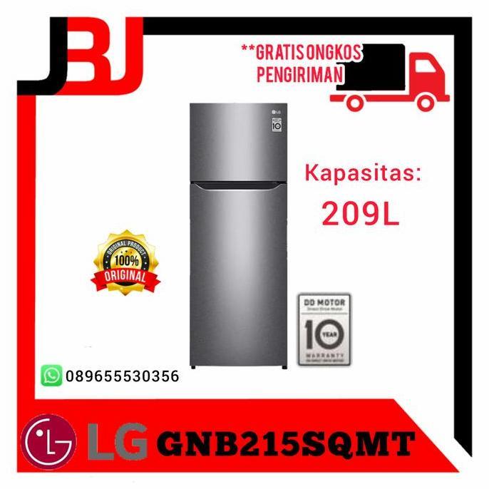 Allthebest- kulkas lg 2 pintu inverter 215 sqmt | kulkas lg inverter GNB215SQMT