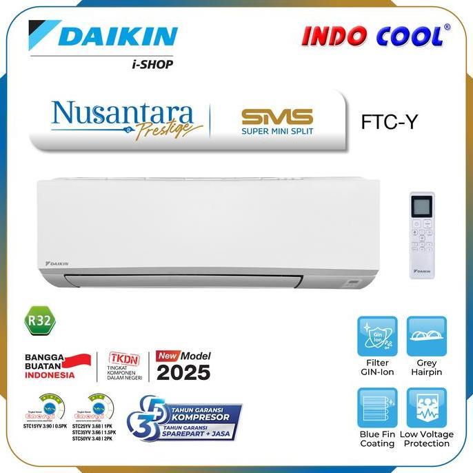 Allthebest- AC DAIKIN STANDART 1 PK 1PK FTC25 FTC25Y Nusantara Prestige