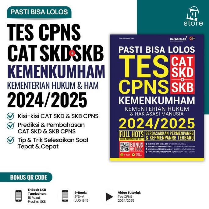 Buku Pasti Bisa Lolos Tes CPNS Kementerian Hukum & HAM (KEMENKUMHAM) CAT SKD + SKB 2024/2025