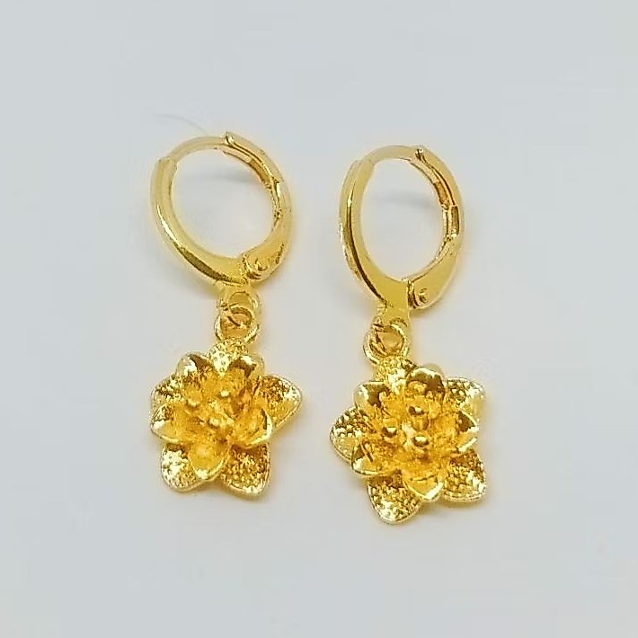anting clip model bunga mawar anting terbaru anting titanium