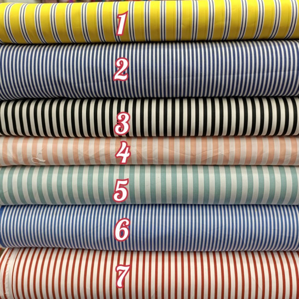 Katun Yarndet Italy motif salur bahan kemeja dan gamis
