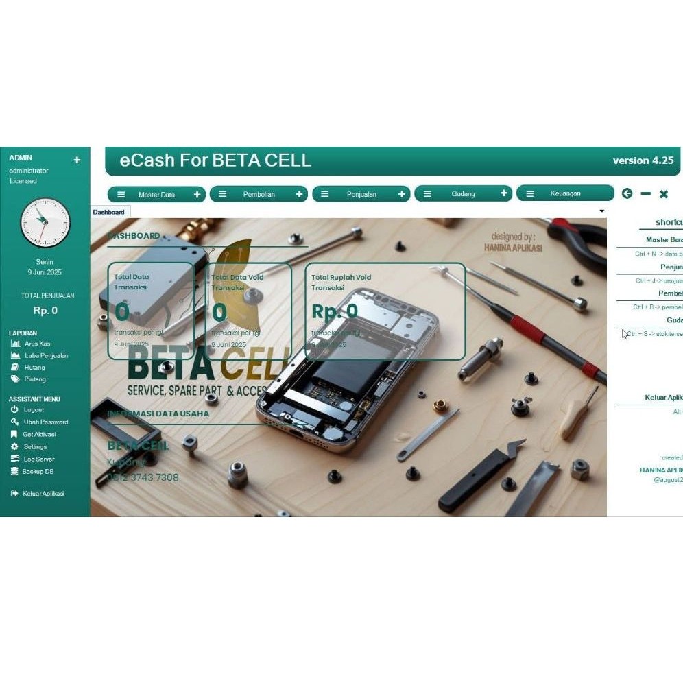 Aplikasi Toko HP / Software Kasir service HP Sparepart HP