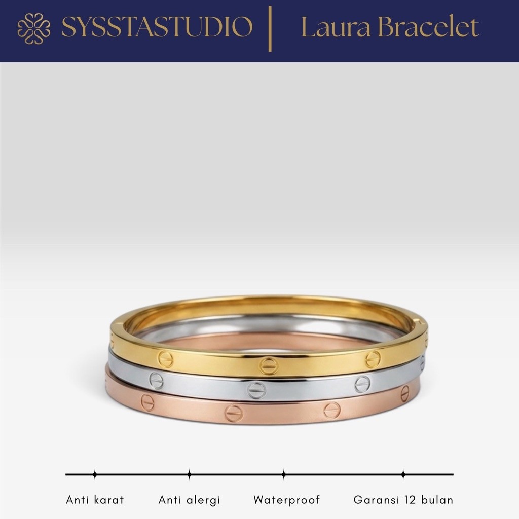 SYSSTA - Laura Bracelet Titanium 4 mm Gelang Bangle Titanium