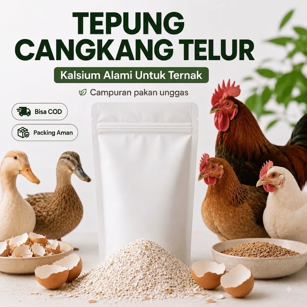 Cangkang Telur 5Kg – Kalsium Tinggi untuk Ayam Petelur & Bebek – Penguat Cangkang Telur