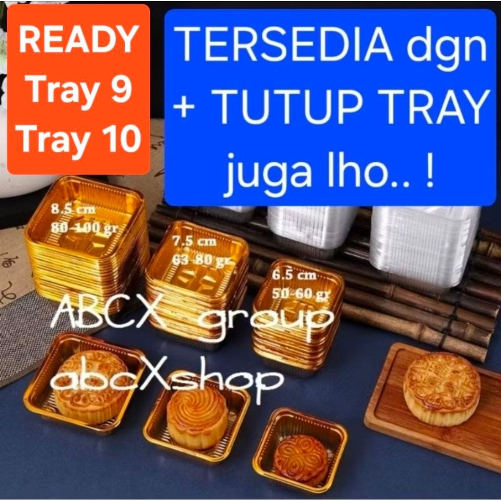 [24-100 Pcs] Tray Moon Cake, Mika Kue Bulan Moon Cake Nastar, Pudding Tray Gold