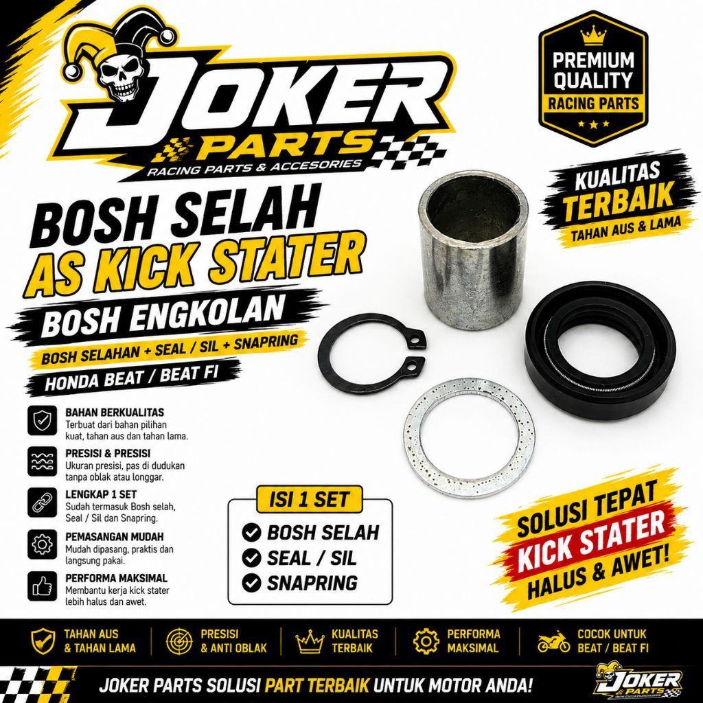 BOSH SELAH AS KICK STATER BOSH ENGKOLAN BOSH SELAHAN+SEAL/SIL+SNAPRING HONDA BEAT/BEAT FI