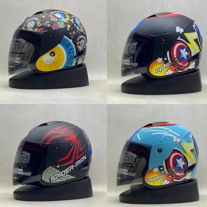Helm Anak MDS Sport R3 Junior Cartoon - Helm Anak MDS Motorcycle - Helm Anak Spiderman Helm Anak Per
