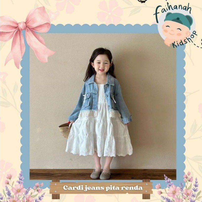 Dress import cardi jeans Pita renda by Ancore lala/Dress anak