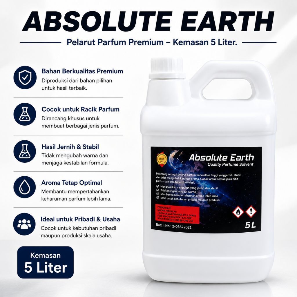 ABSOLUTE EARTH 5 LITER | PELARUT PARFUM PREMIUM | BAHAN PARFUM
