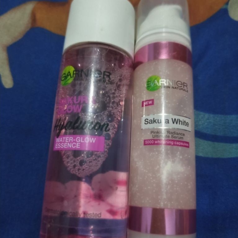 Garnier Skin Naturals Sakura White Pinkish Radiance Ultimate Serum dan Sakura Glow Hyaluron Water-Gl