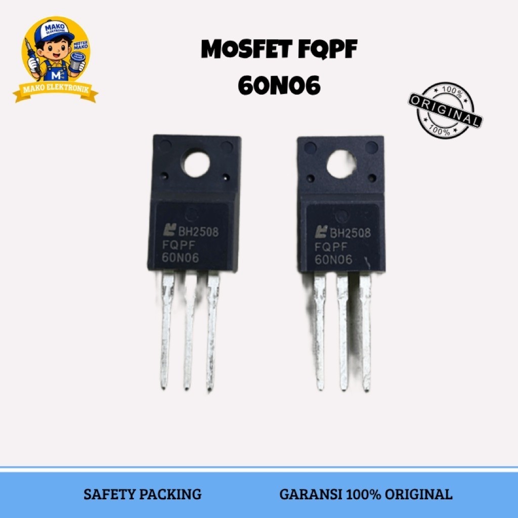 MOSFET FQPF 60N06 ASLI ORIGINAL IC TRANSISTOR FQPF60N06 60N 06 KUALITAS BAIK