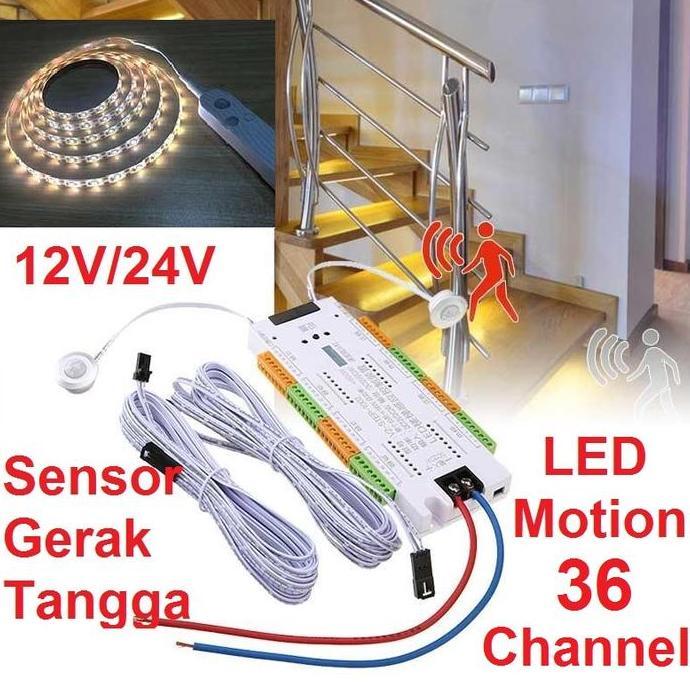 [] LED Motion Sensor Lampu Strip Sensor Gerak Tangga LED Fleksibel