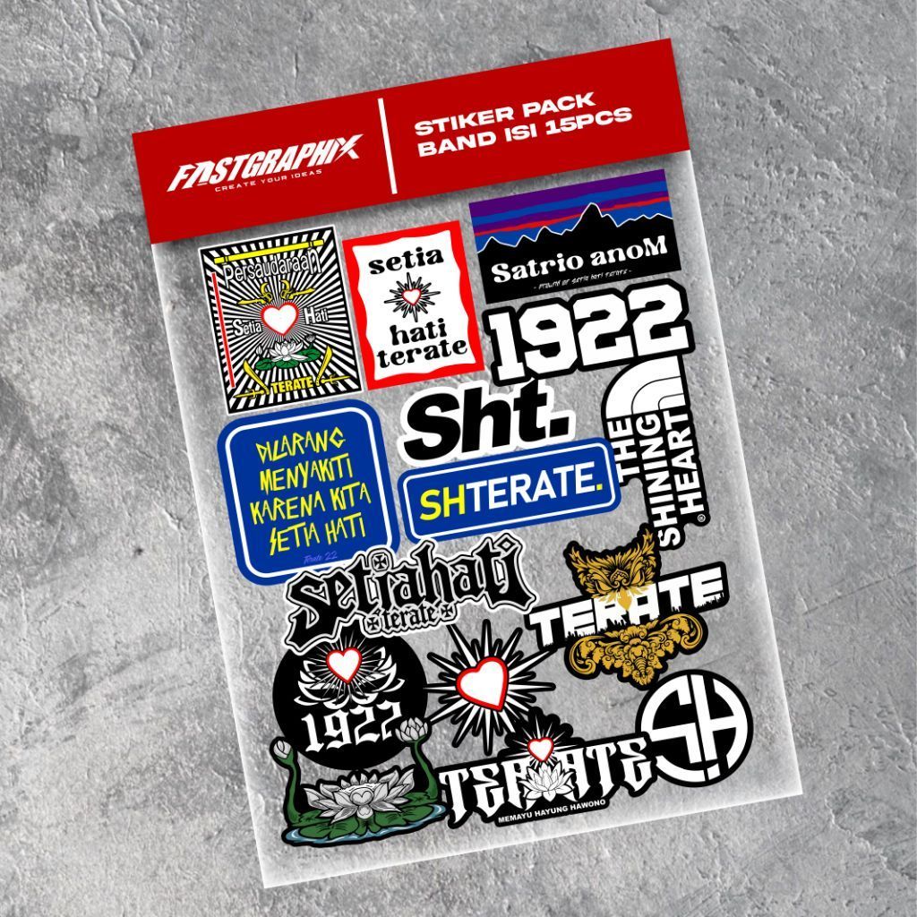 Stiker PSHT Terate 15pcs Anti Air Untuk Helm Laptop HP