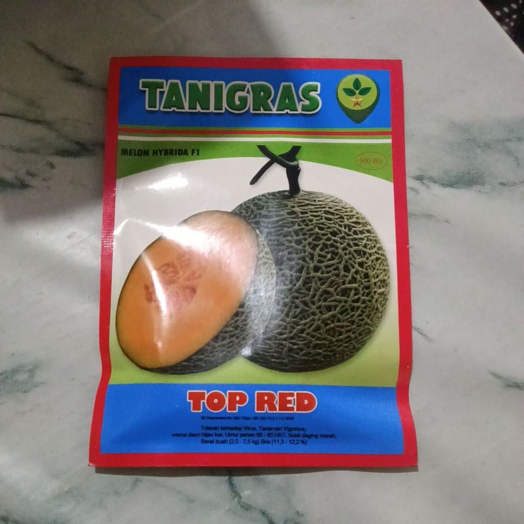 Benih Melon Top Red F1 500 Butir Kadaluarsa 2027 Tahan Virus - TANIGRAS