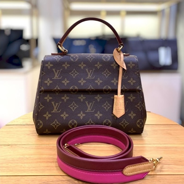 LV Louis Vuitton Cluny BB Monogram GHW Initial JJ Thn 2018 Authentic Preloved Bag