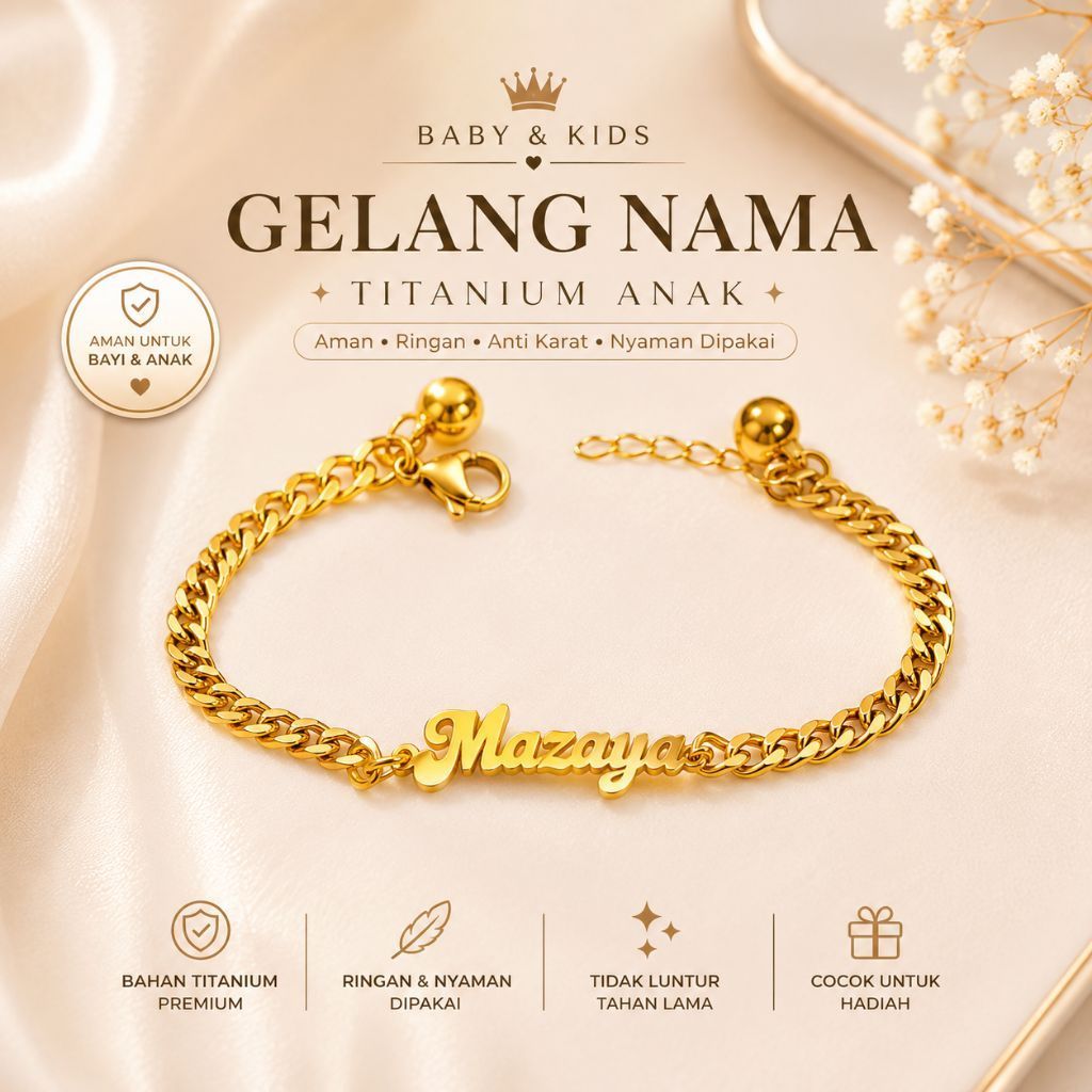 Gelang Nama titanium Bayi Anak Gelang rantai Gelang Baby