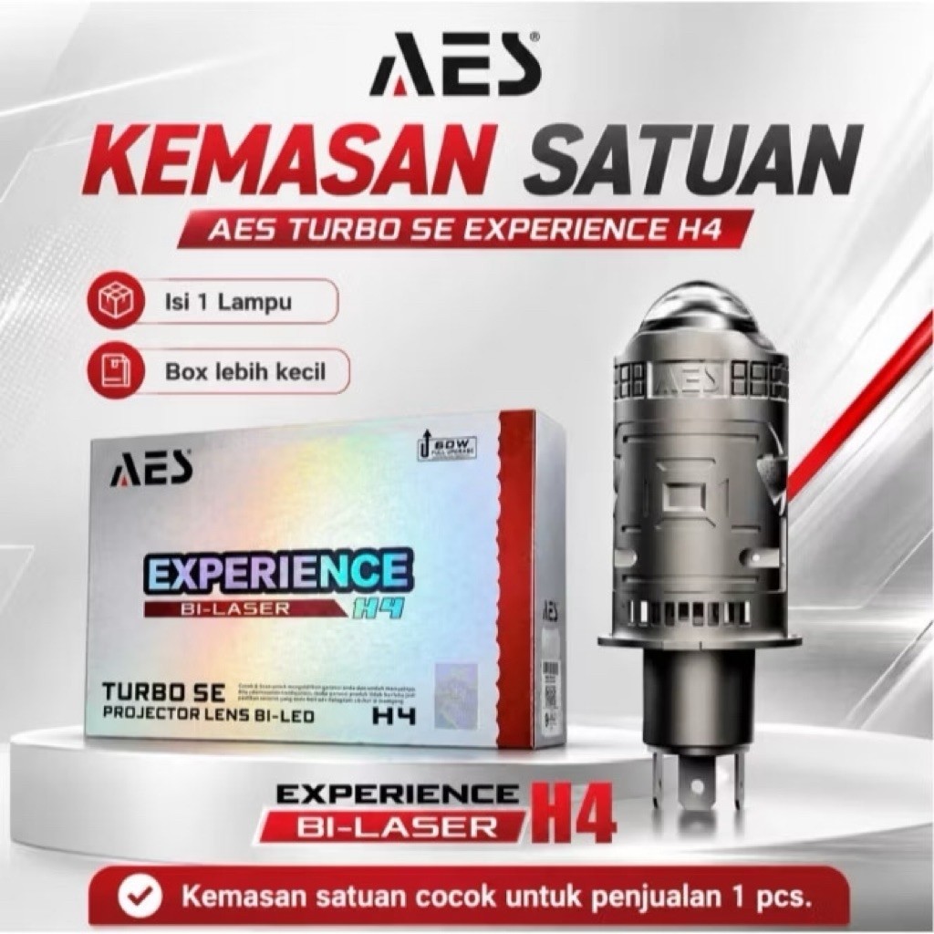 Lampu H4 Experience AES MINI BILED Bi-Laser Devil Eye Biru & Merah ORIGINAL SATUAN WITH BOX