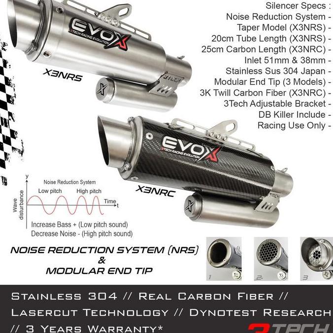 FYP KNALPOT RACING 3TECH EVOX X3 X3NRS X3NRL X3NRB X3NRC //