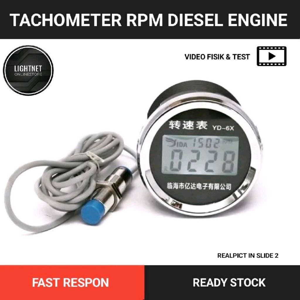 Tachometer Digital Mesin Kapal YD-6X TACHOMETER Alat Ukur RPM mesin
