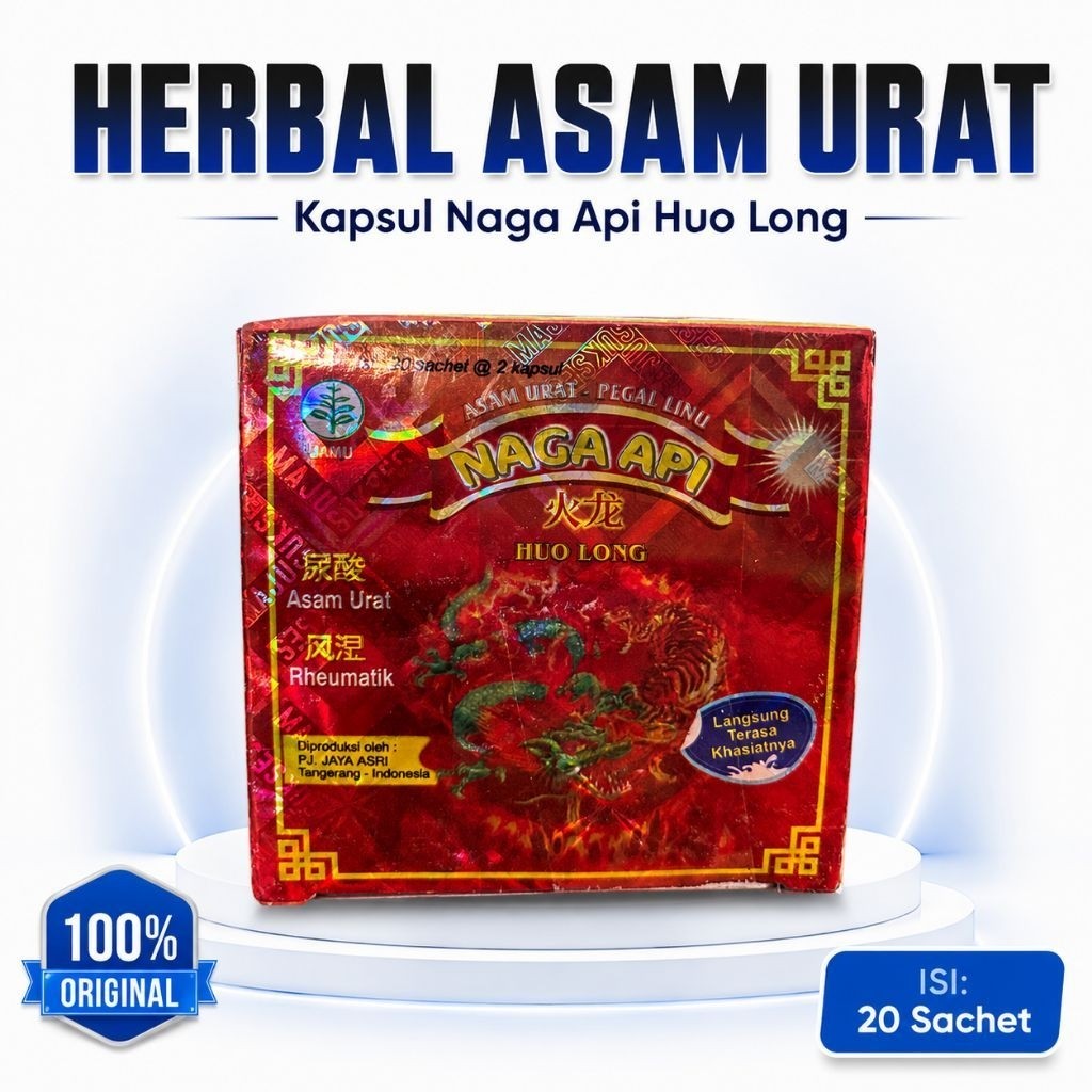 Ramuan Naga Api Huo Long untuk Tubuh Sehat Bebas Asam Urat Isi 10 Sachet