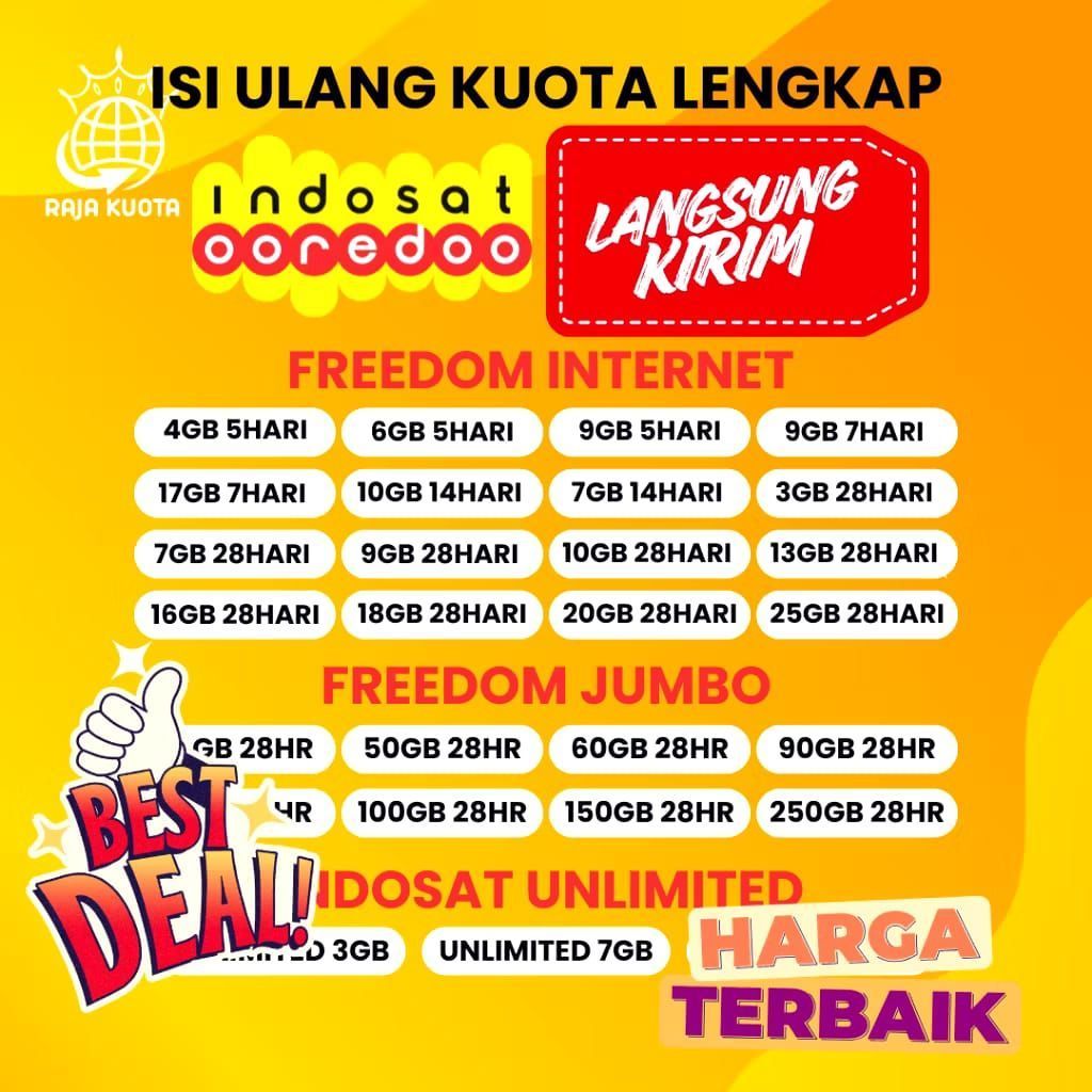 Inject Kuota Indosat Bukan GIFT Freedom Internet Unlimited Combo Menambah Masa Aktif