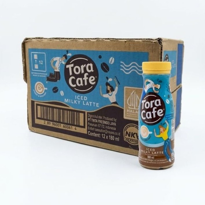 Tora Cafe Iced Milky Latte Botol 180ml 1 Dus Isi 12 Botol - Minuman Kopi Susu