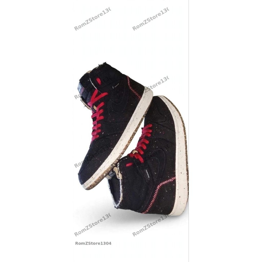 NIKE AIR JORDAN 1 HIGH ZOOM CRATER CW2414-001 - BLACK FLASH CRIMSON - SECOND AUTHENTIC