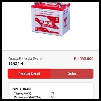TERLARIS AKI ACCU 12N24-3 12N24 UNTUK GENSET DAN LAIN LAIN YUASA 