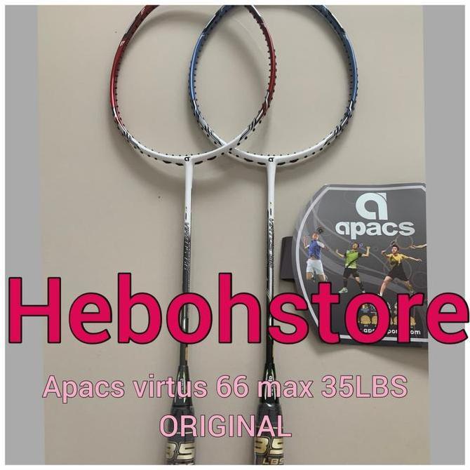 BEBAS ONGKIR - RAKET BADMINTON APACS VIRTUS 66 ORIGINAL BISA 35 LBS BONUS GRIP