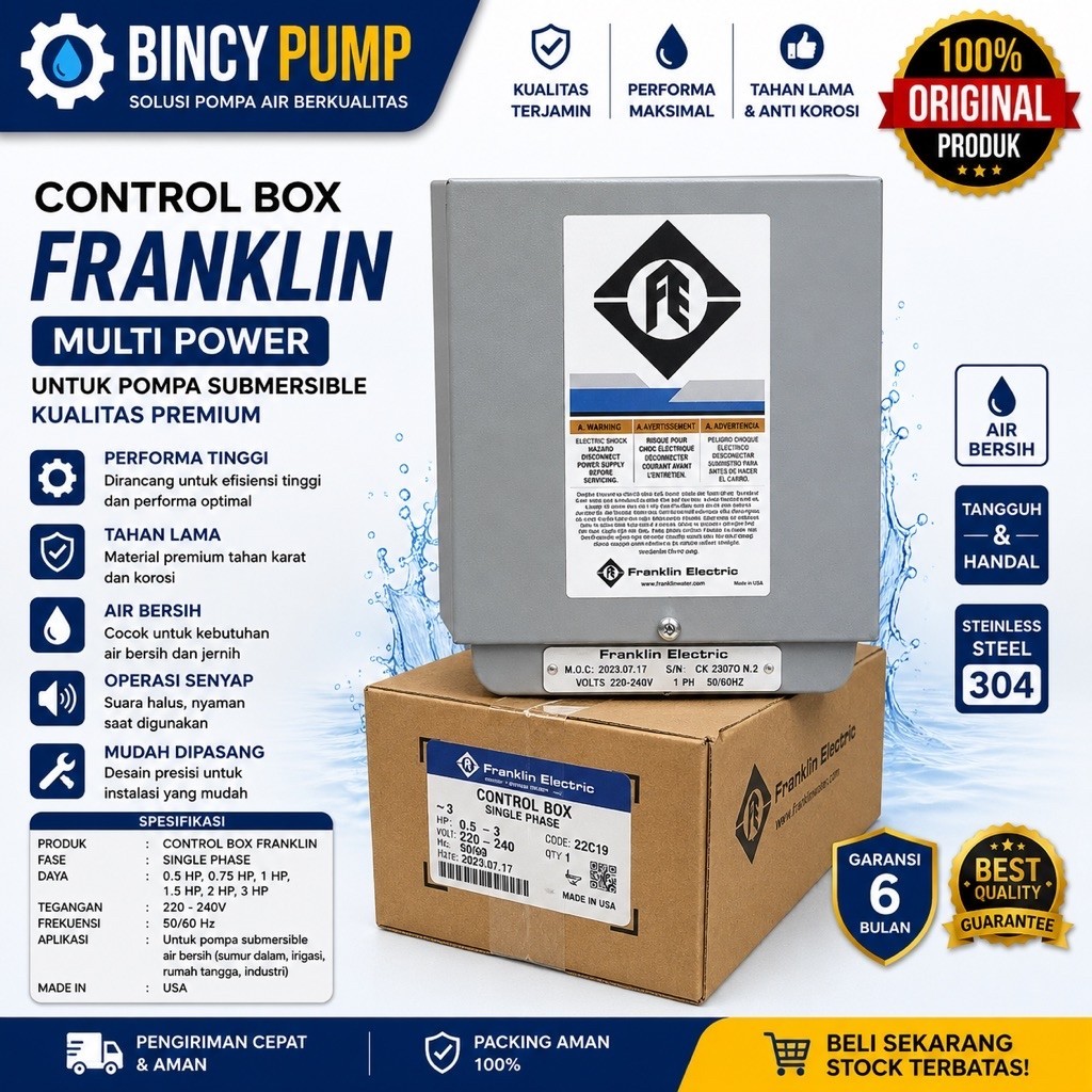 CONTROL BOX POMPA SATELIT FRANKLIN 0.25KW ORIGINAL FRANKLIN