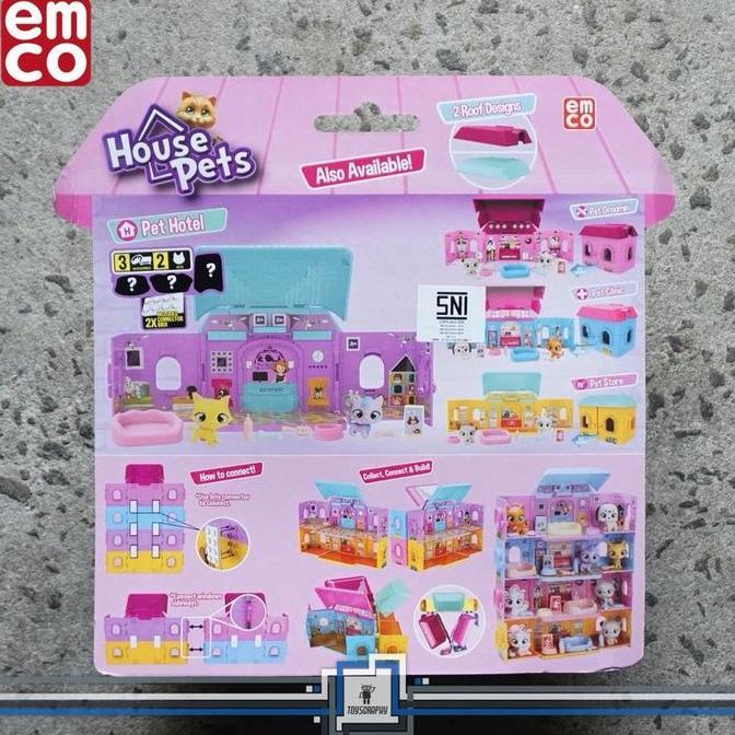 EMCO House Pets Pet Carrier House Diorama Playsets Bisa Gabung Tumpuk