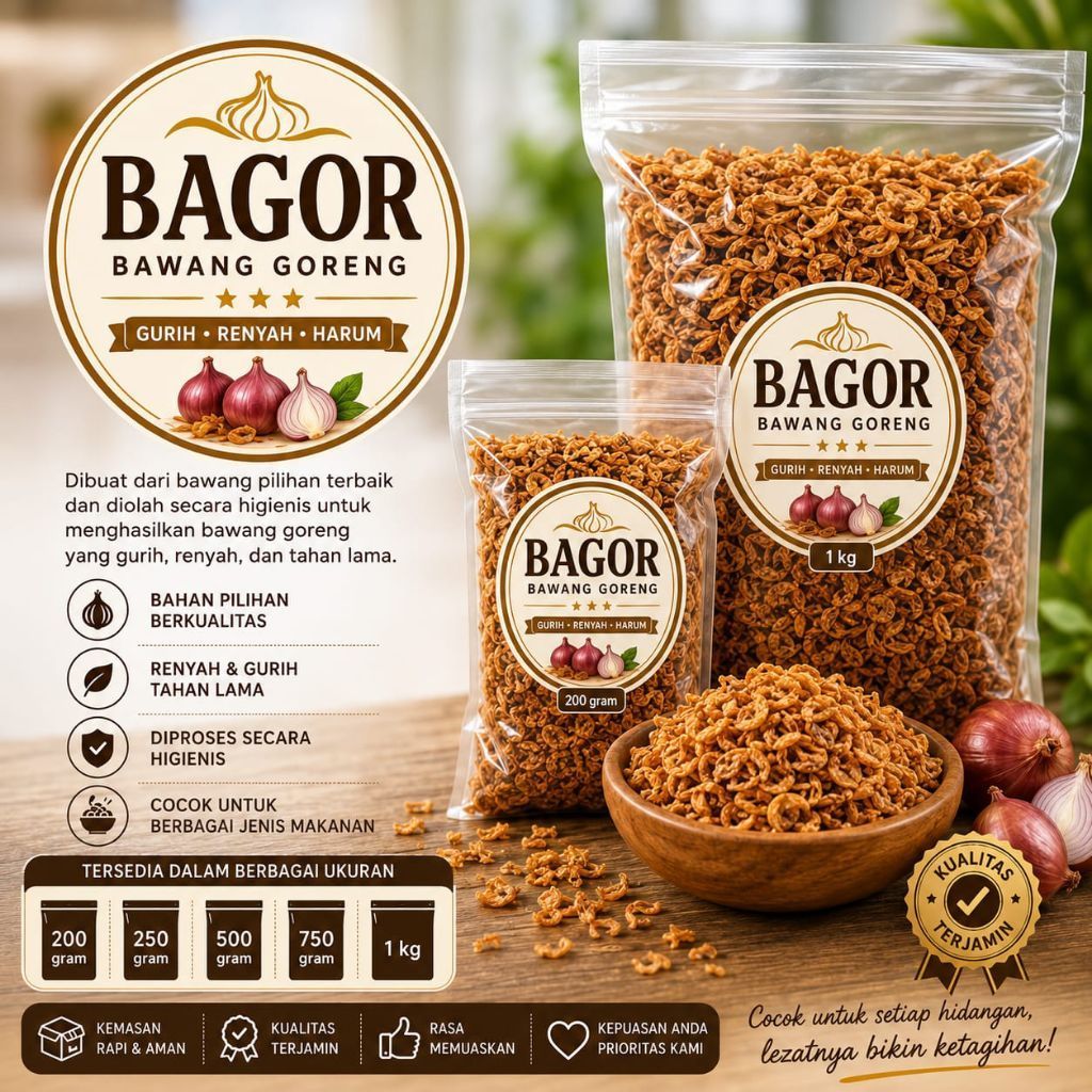 BAGOR-Bawang Goreng Super Asli Probolinggo| (1kg)