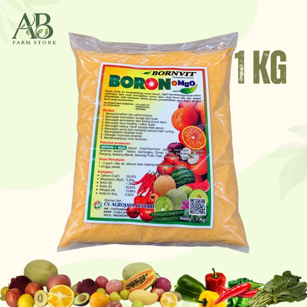 Pupuk Boron + MgO 1 Kg Super Boron Kemasan Pabrik