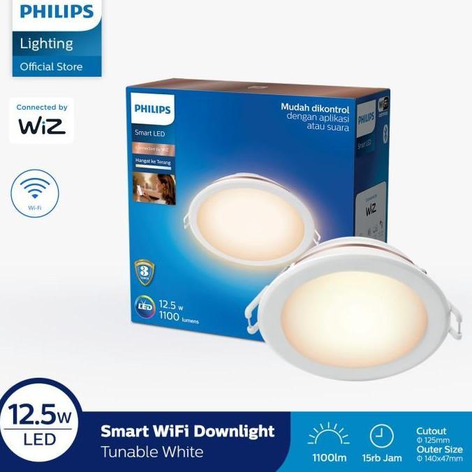 Wlict- Philips Lampu Smart Wifi Led Downlht 1.5W D15 Tunable White