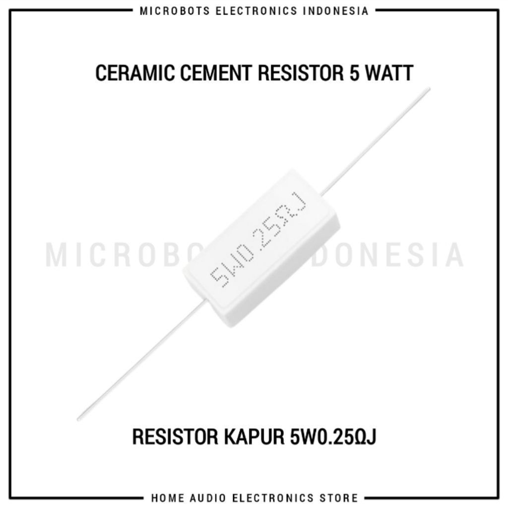 Ceramic Cement Resistor 5W0.25RJ Resistor Kapur 0.25 OHM 5 Watt