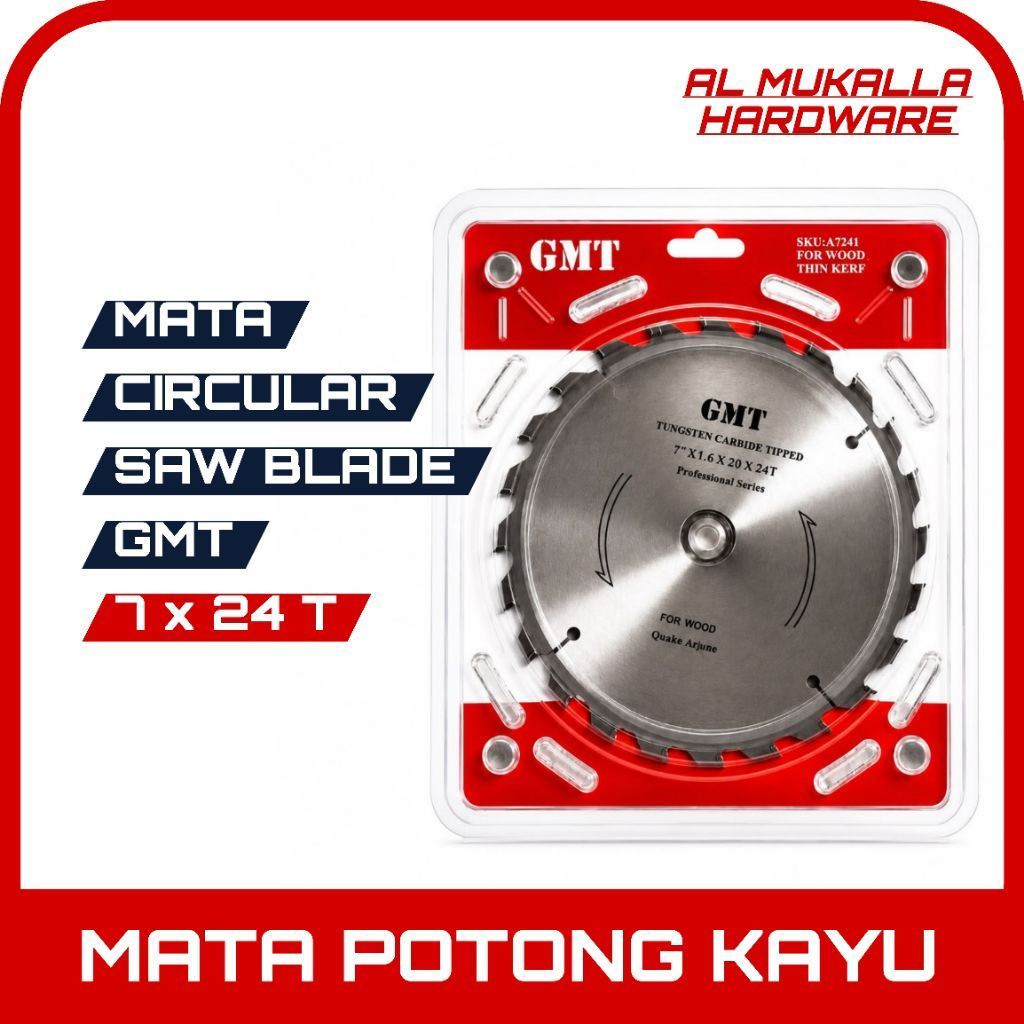 GMT Mata Gergaji Potong Kayu 7 Inch x 24T , Circular Saw Blade 7 x 24 T , Mata Circular Saw 7 x 24T