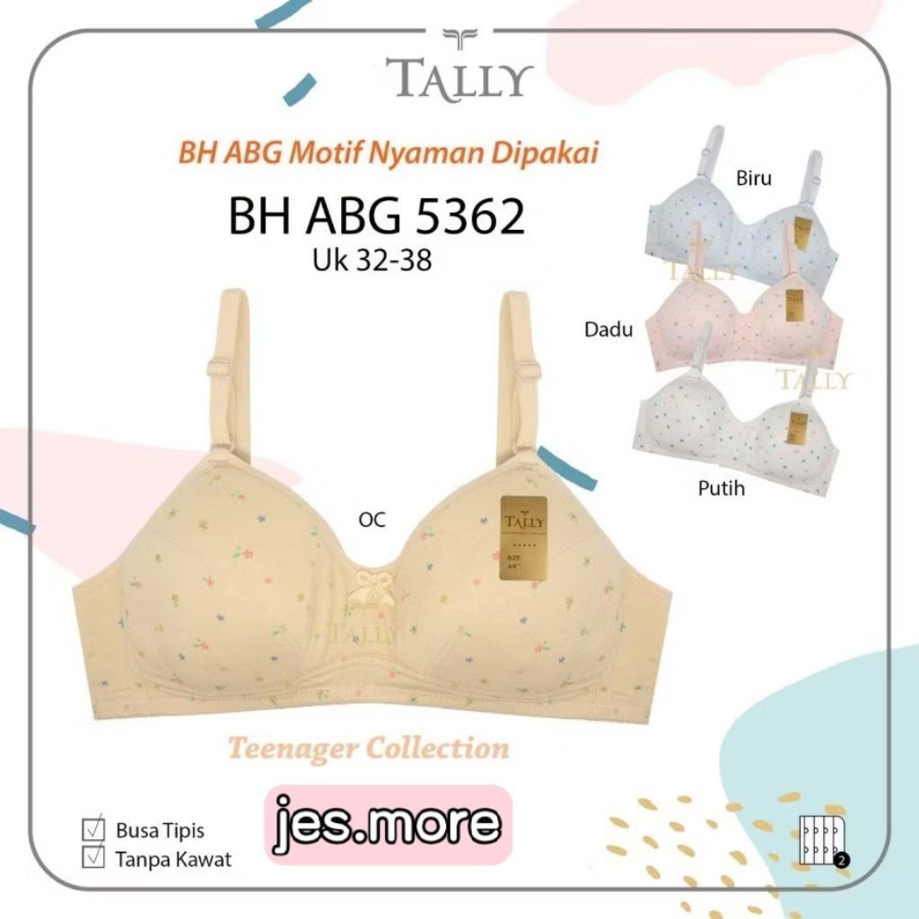 TALLY Minibra 5362 Minibra Remaja ABG Bahan Katun sz 32 - 38