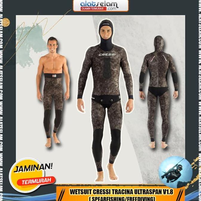 Wetsuit Cressi TRACINA Ultraspan V1.8 ( Spearfishing/Freediving) / Pakaian Selam Freediving / Spearf