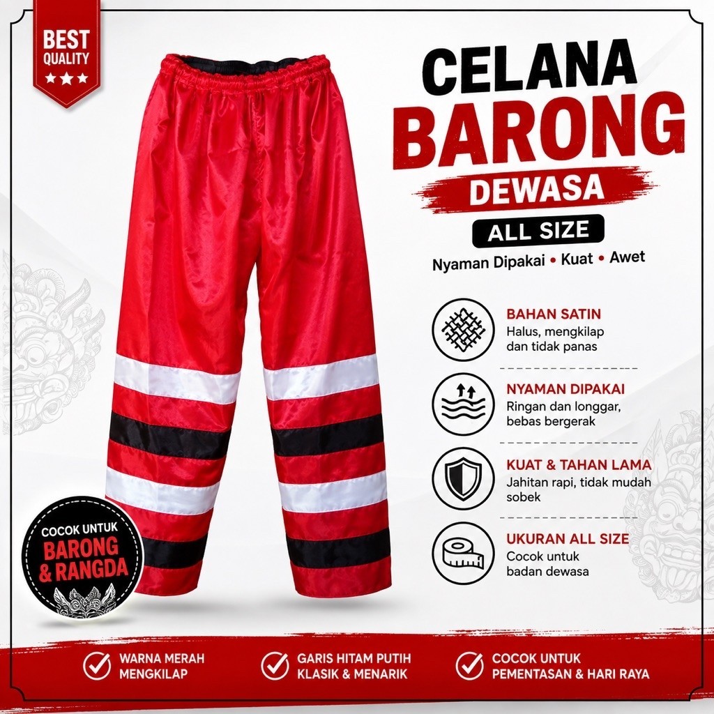 Celana Barong Dewasa - Celana Barong - Celana Rangda - Pakaian Rangda - Pakaian Barong - Kostum Baro