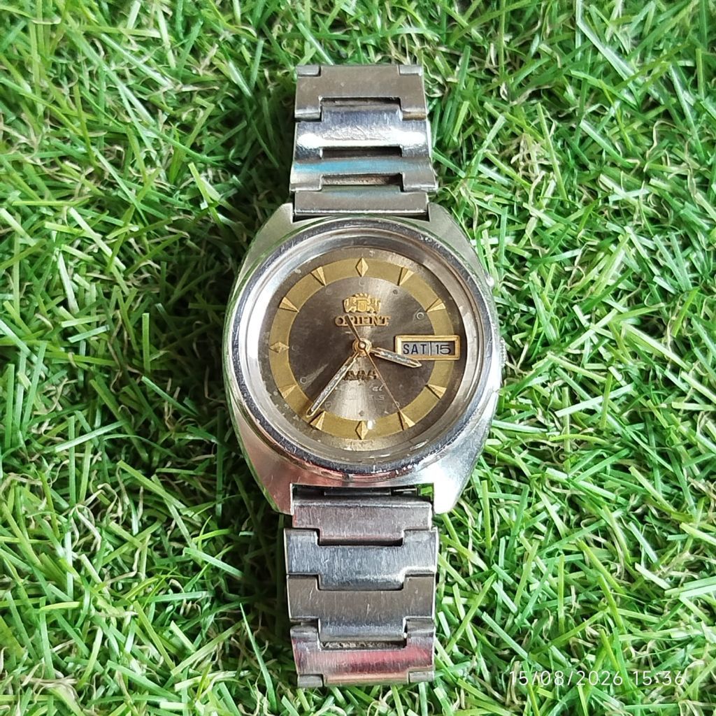 JAM TANGAN VINTAGE PRIA ORIENT AAA CRYSTAL AUTOMATIC 21 JEWELS