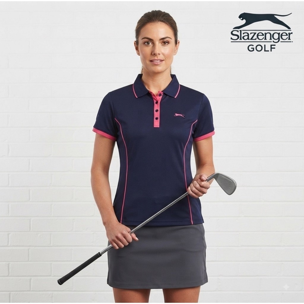 Kaos Polo Wanita Baju Golf SLAZENGER  Navy 95 Original second preloved