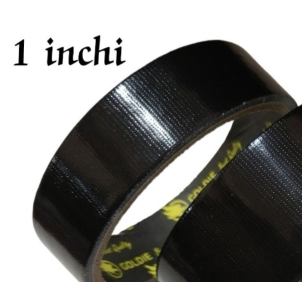 Linen Tape / Lakban Kain Hitam Goldie Tipis 1 Inch X 3 Meter / Lsn ( 12 Pcs )