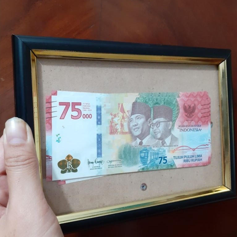 Preloved Uang 75 ribu Original Langka Untuk Koleksi, Seserahan, Mas Kawin Wedding, Kolektor, Museum,