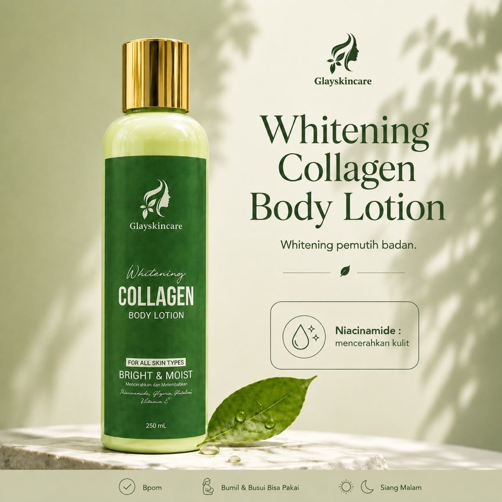( DAPAT 1 ) BODY LOTION WHITENING COLAGEN FORMULA KOREA NEW GLAYSKINCARE