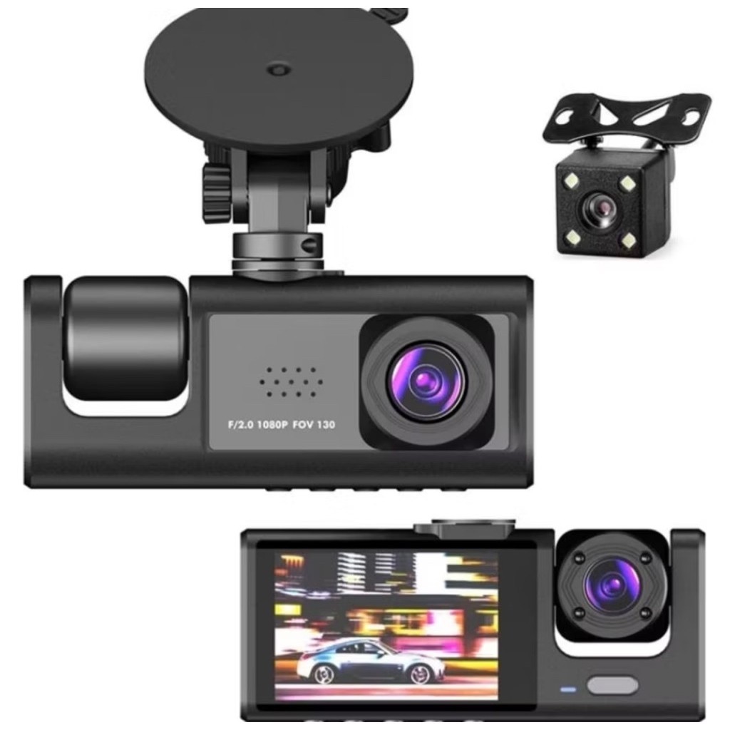 dashcam kamera dvr cctv mobil 3 kamera full HD original